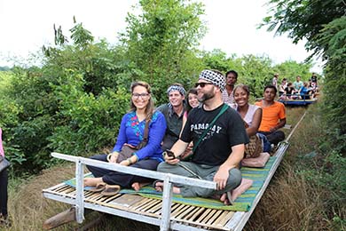 Experiencing bamboo train in Battambang