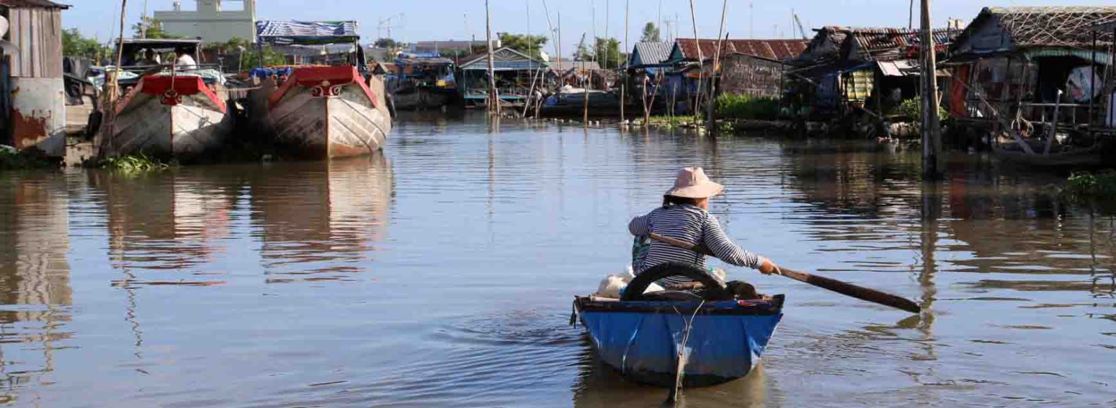 Floating villages on the Hau Giang River